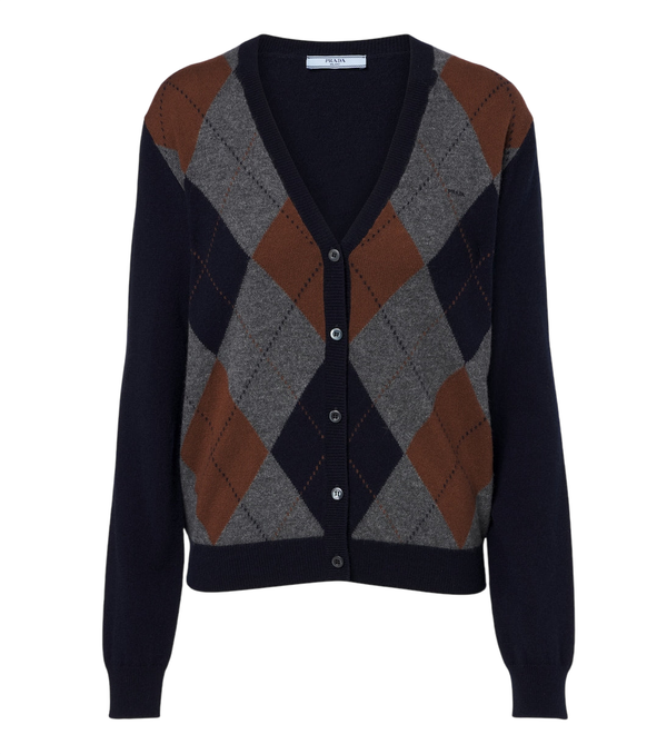 Prada Argyle cashmere cardigan