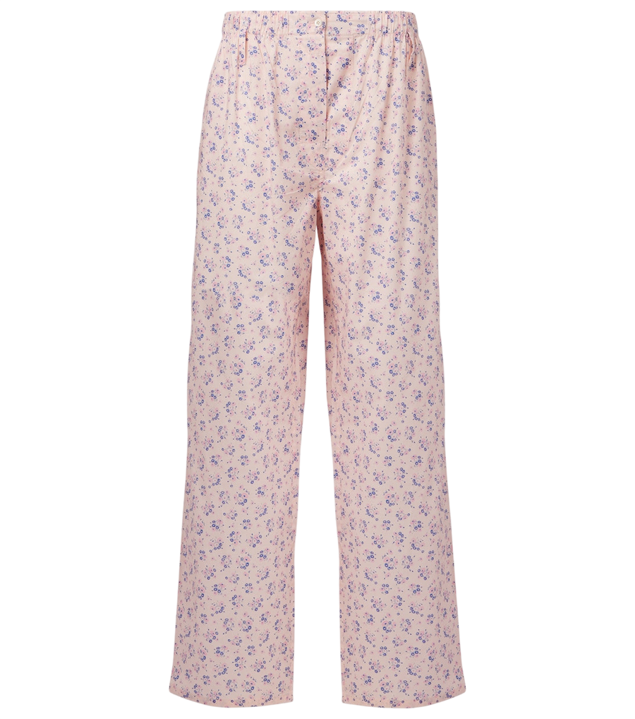 Prada Batiste floral cotton wide-leg pants