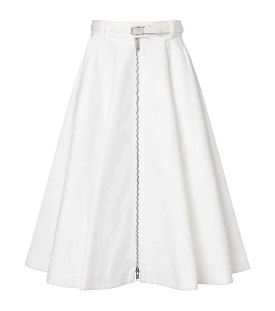 Prada Belted cotton midi skirt
