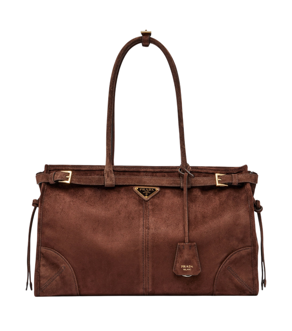Prada Bonnie Large suede tote bag