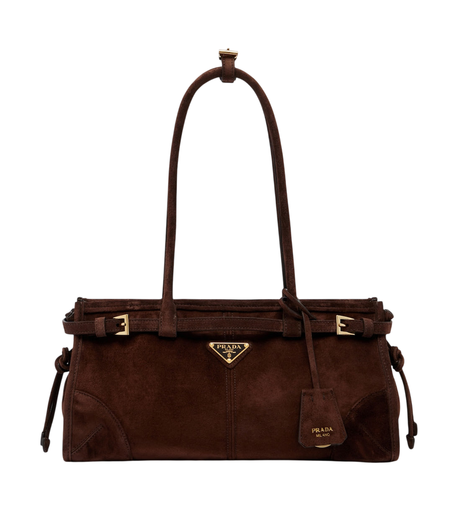 Prada Bonnie Medium suede shoulder bag