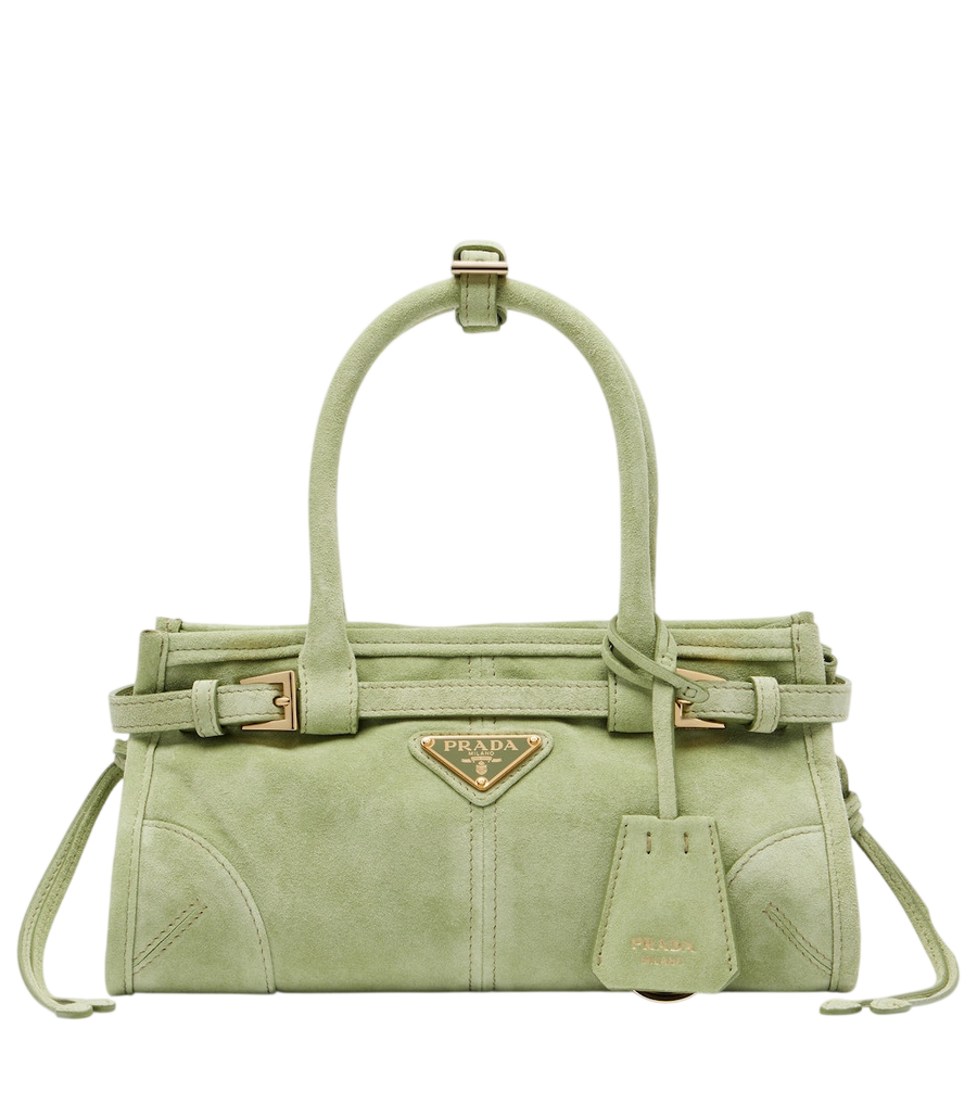 Prada Bonnie Mini suede top-handle bag