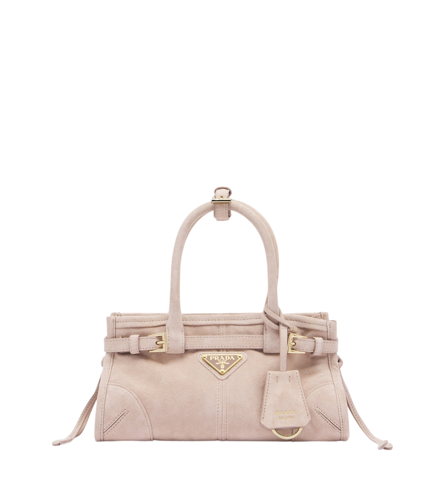 Prada Borsa a mano Bonnie Mini in pelle scamosciata
