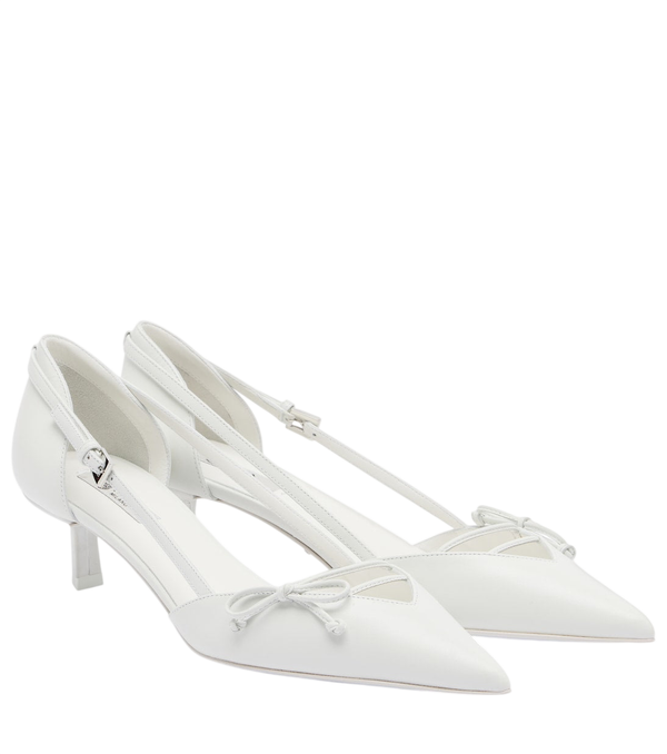 Zapatos de salón de piel con detalle de lazo de Prada