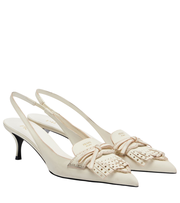Zapatos destalonados de piel con lazo de Prada