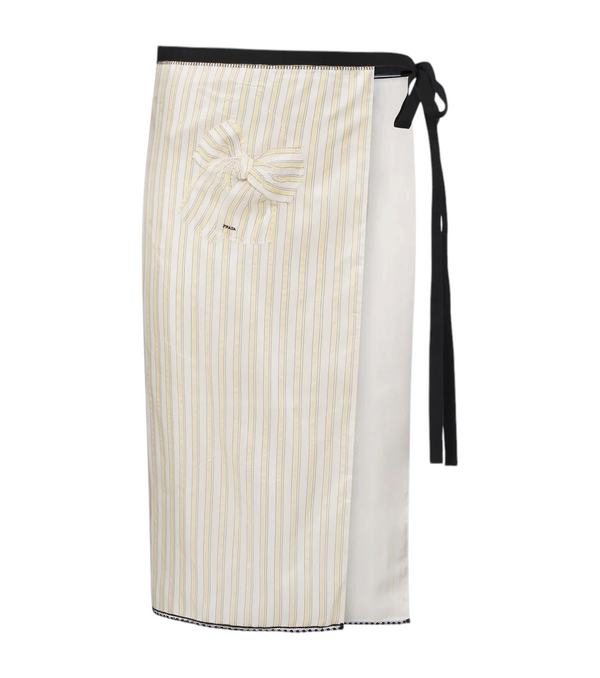 Prada Bow-detail striped apron