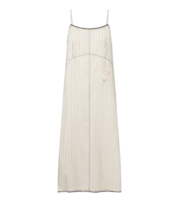 Prada Bow-detail striped midi dress