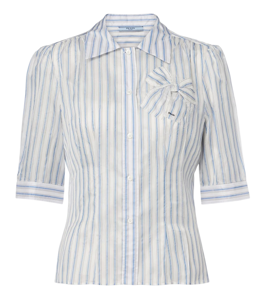 Prada Bow-detail striped shirt