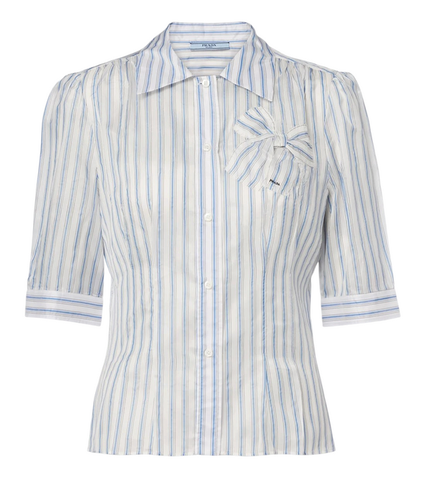 Prada Bow-detail striped shirt