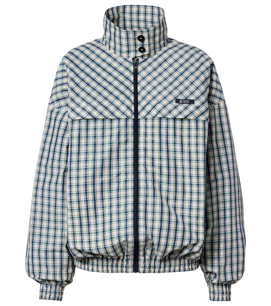 Prada Checked cotton-blend chambray jacket