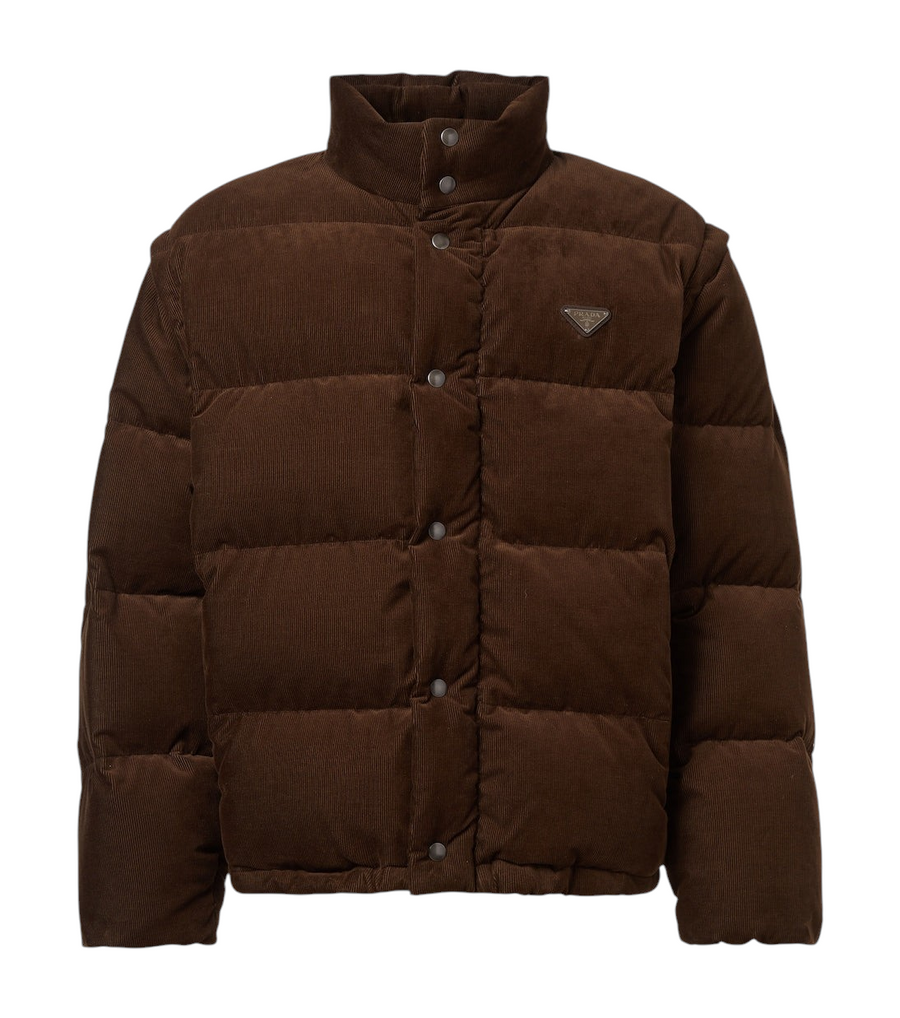 Prada Convertible cotton corduroy down jacket