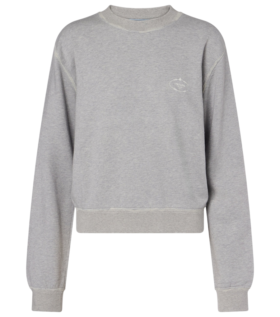 Sweat-shirt en jersey de coton Prada