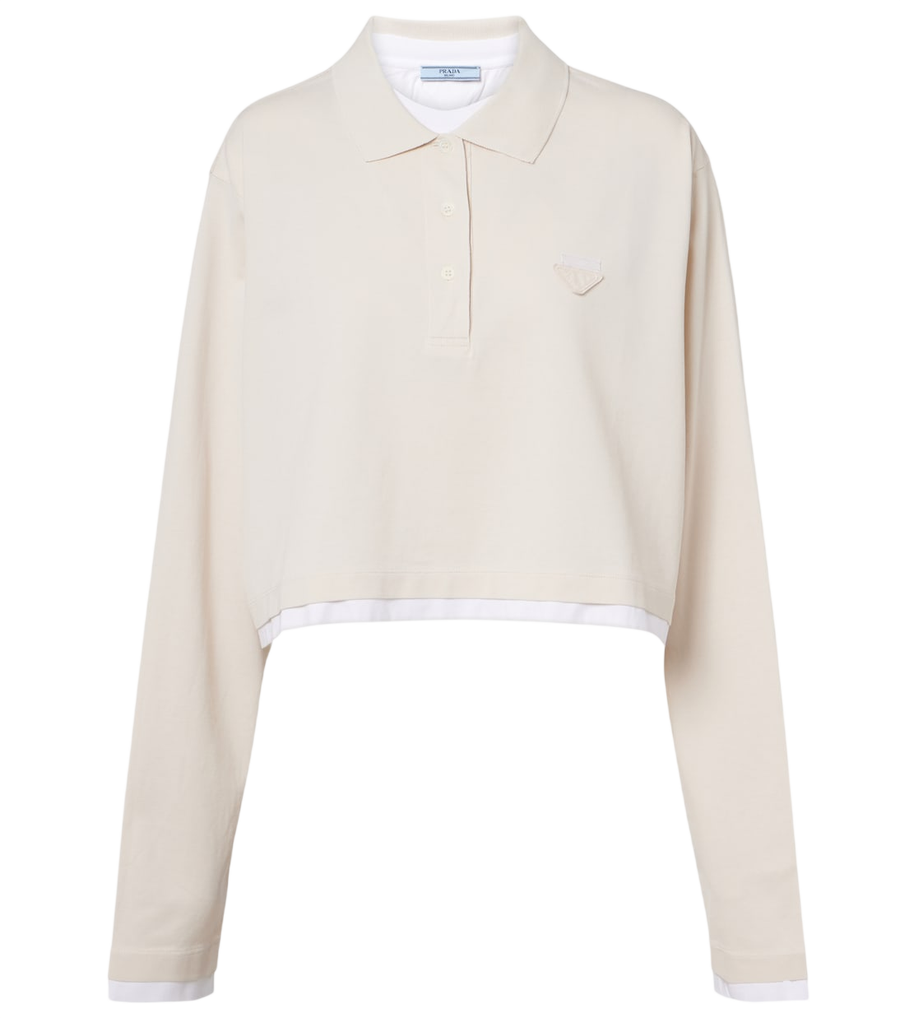 Prada Cotton piqué and jersey polo shirt