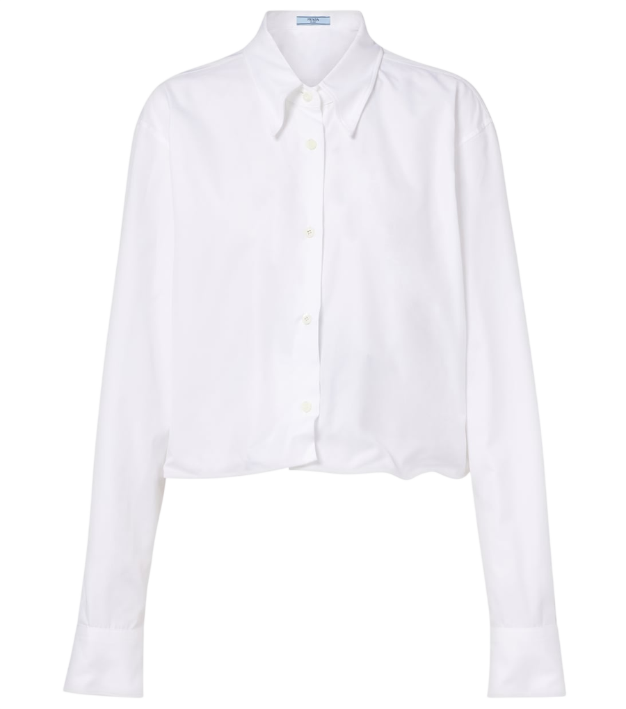Camisa de popelina de algodón de Prada