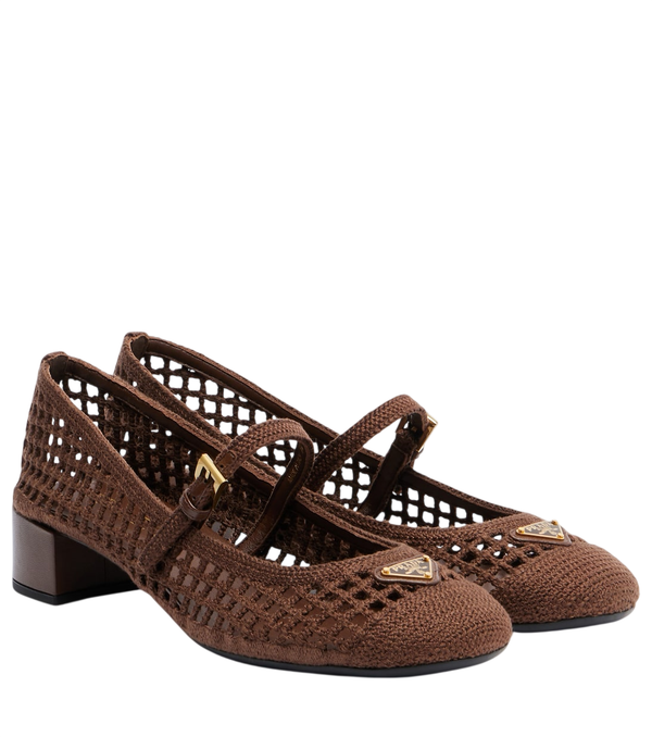 Escarpins Mary Jane en crochet Prada