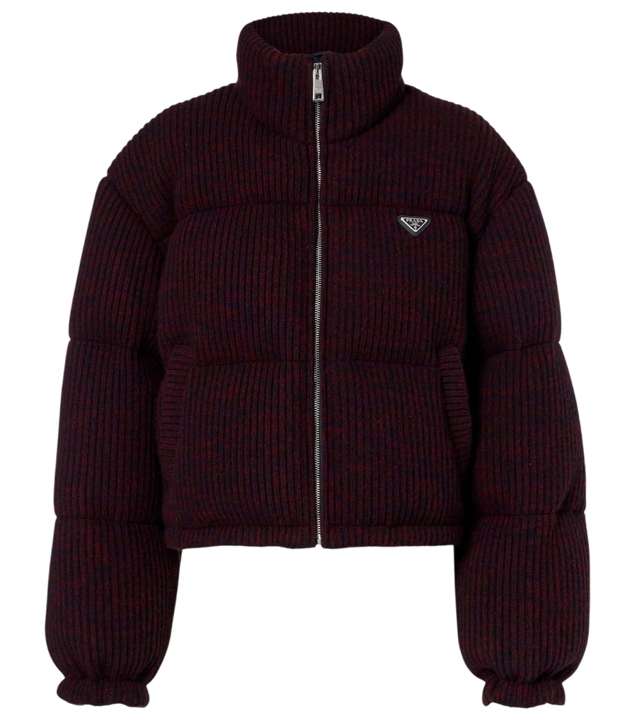Prada Cropped wool and cashmere down jacket