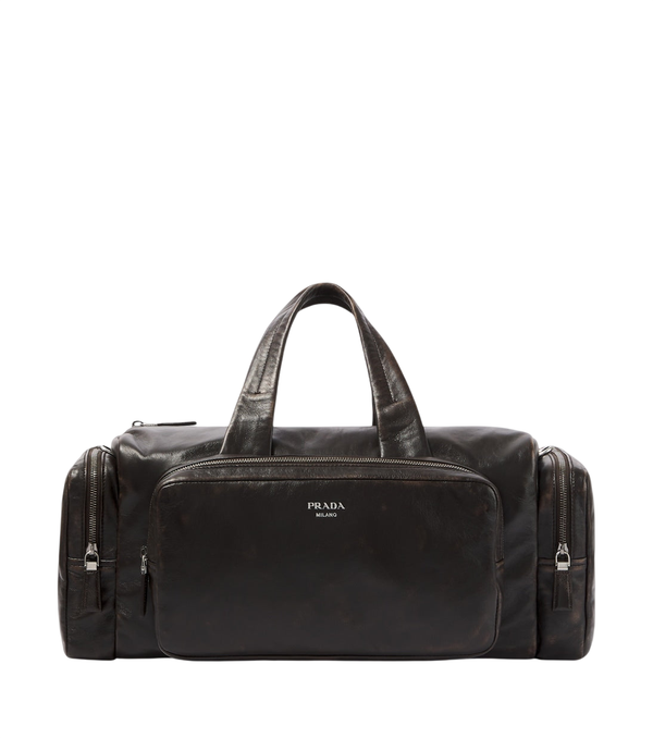Prada Distressed leather duffel bag