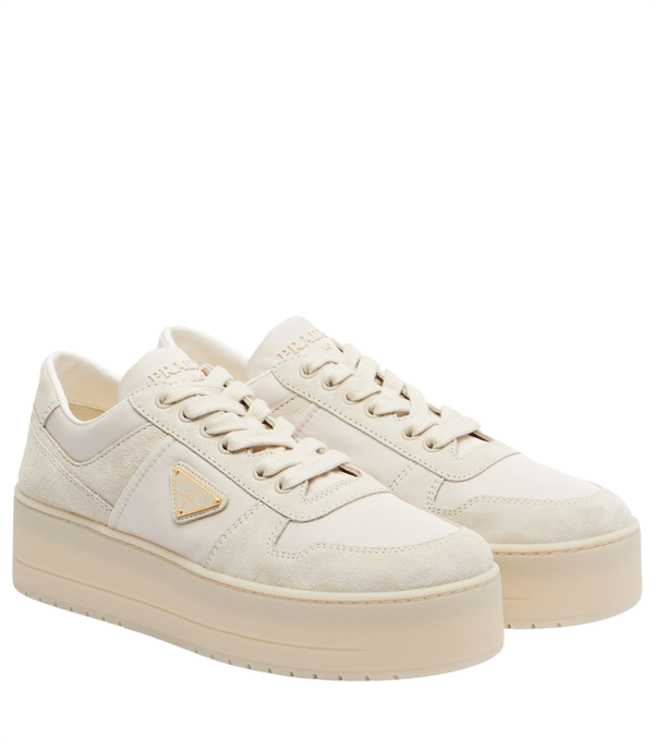 Prada Downtown Bold Re-Nylon and suede sneakers