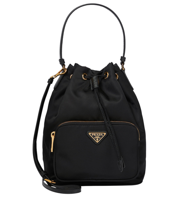 Bolso tipo cubo Prada Duet pequeño en Re-Nylon