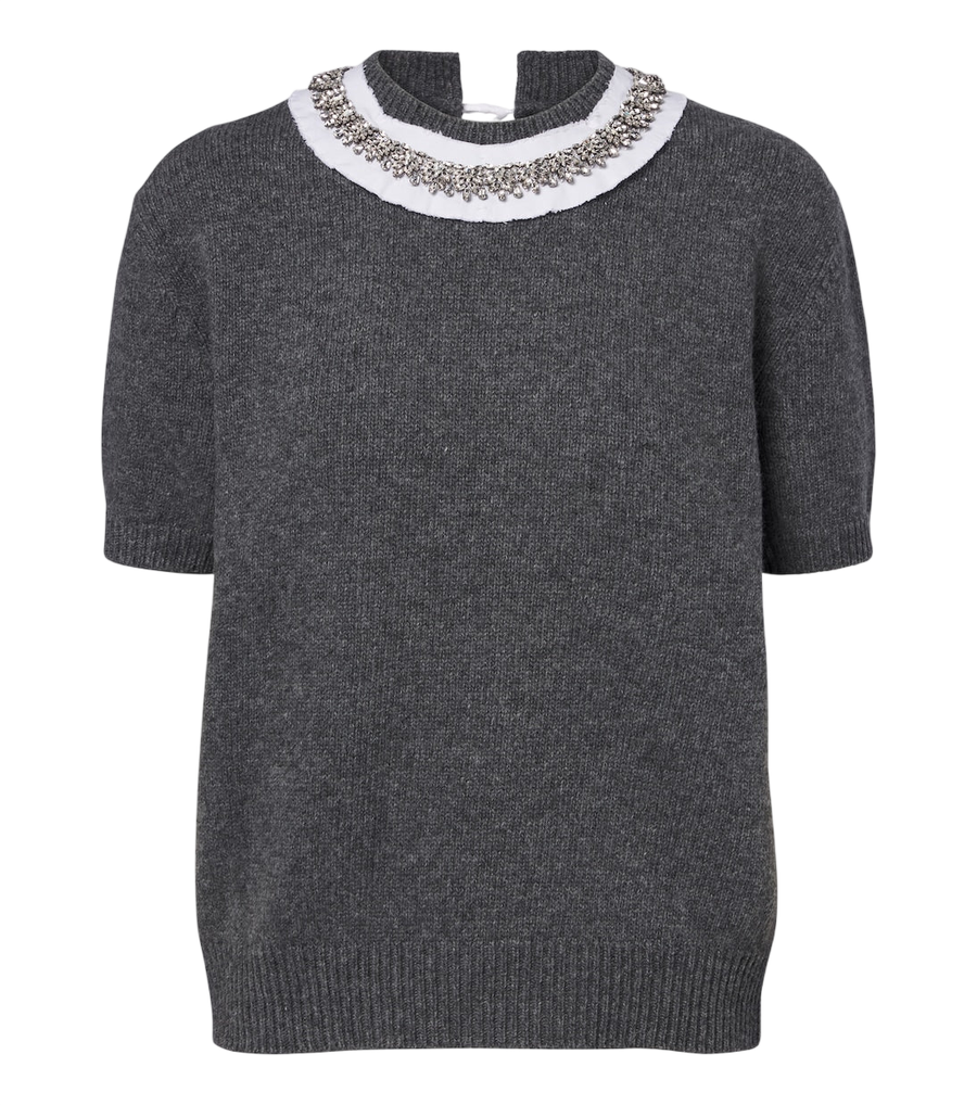 Prada Embellished wool and cashmere sweater