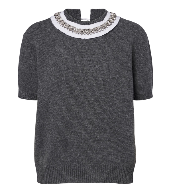 Prada Embellished wool and cashmere sweater
