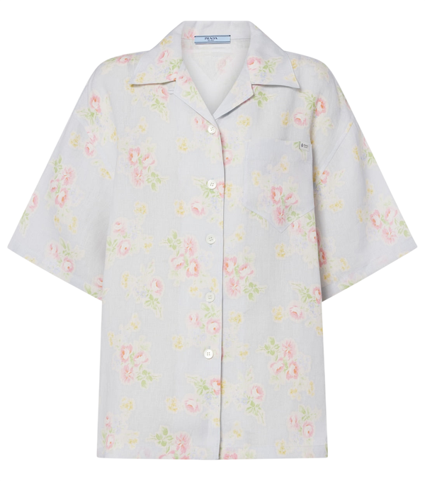 Prada Camicia di lino a fiori
