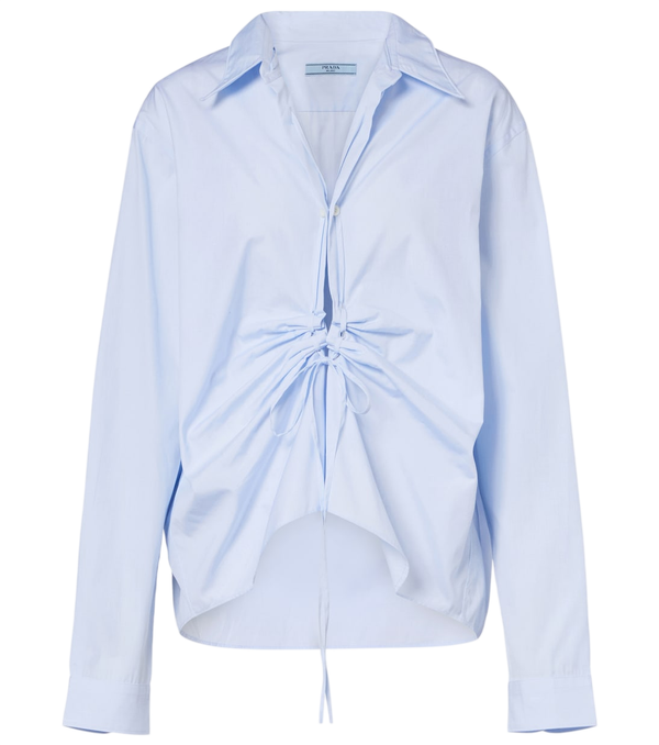 Prada Camicia di cotone arricciata