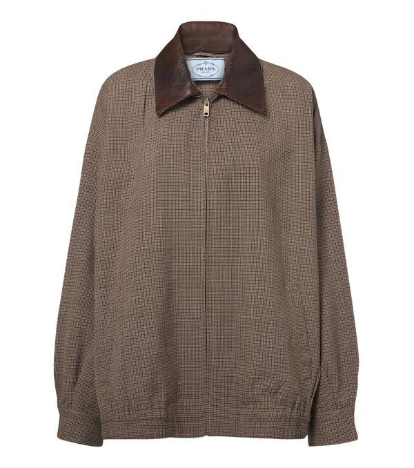 Prada Houndstooth virgin wool blouson jacket