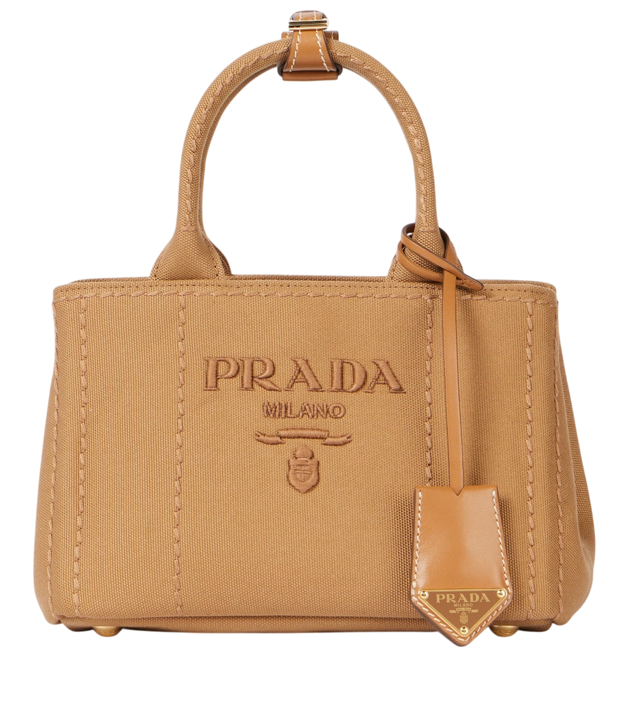 Mini sac cabas Prada Jardinière en toile