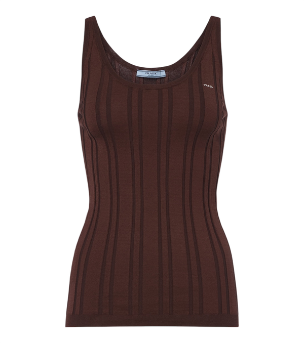Prada Canotta in misto cotone lavorata a maglia
