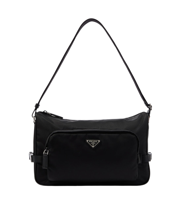 Prada Borsa a tracolla grande con finiture in pelle