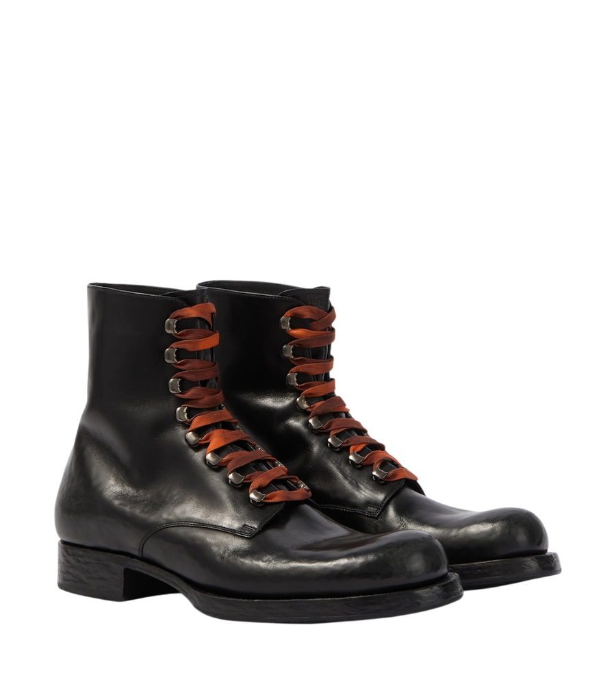Prada Leather lace-up boots