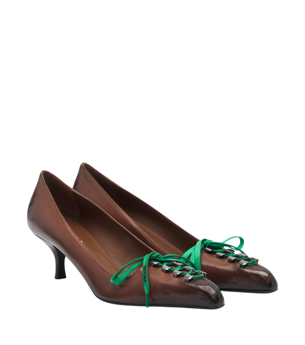Prada Décolleté in pelle con lacci