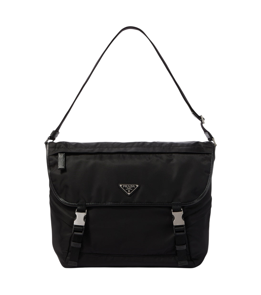 Prada Leather-trimmed Re-Nylon messenger bag