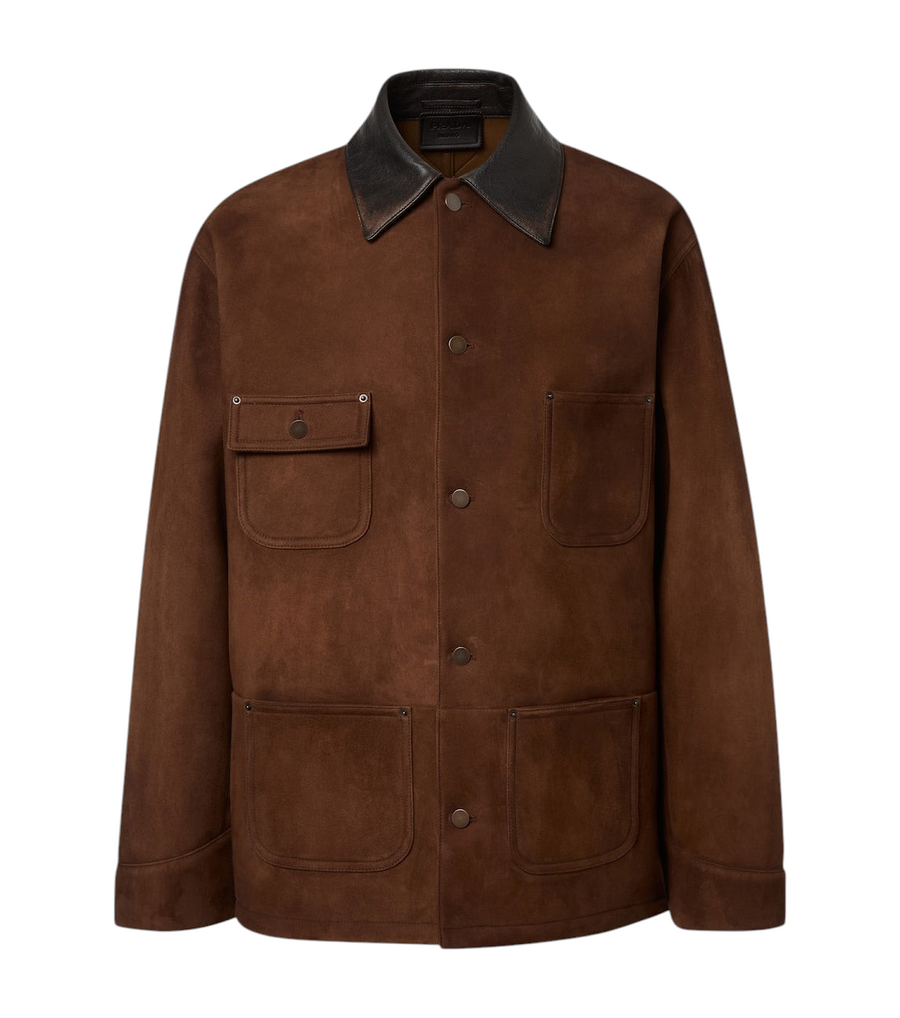 Prada Leather-trimmed suede jacket