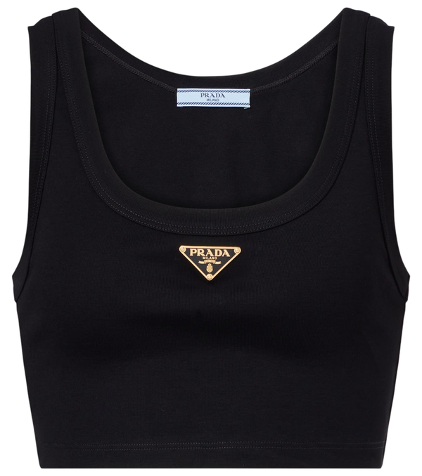 Prada Logo cotton crop top