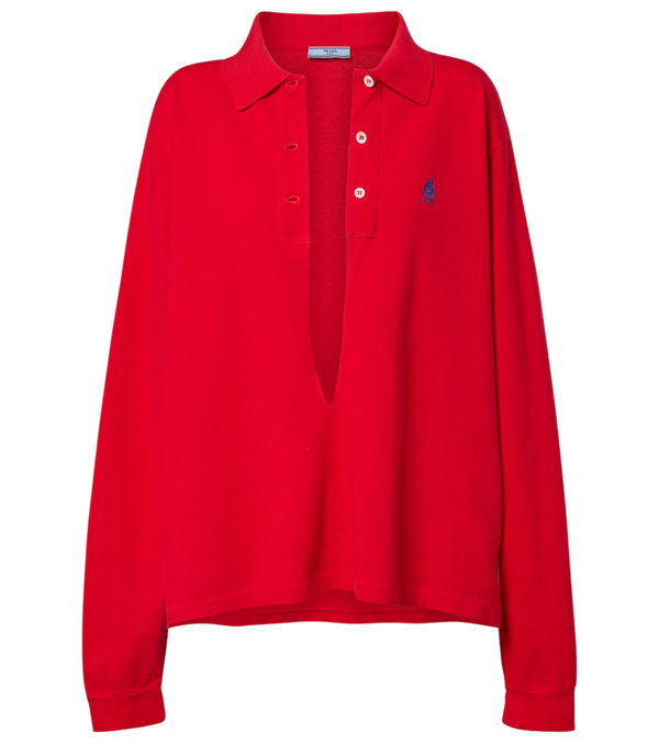 Prada Logo cotton piqué polo shirt