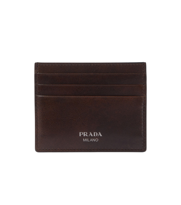 Prada Logo leather card holder