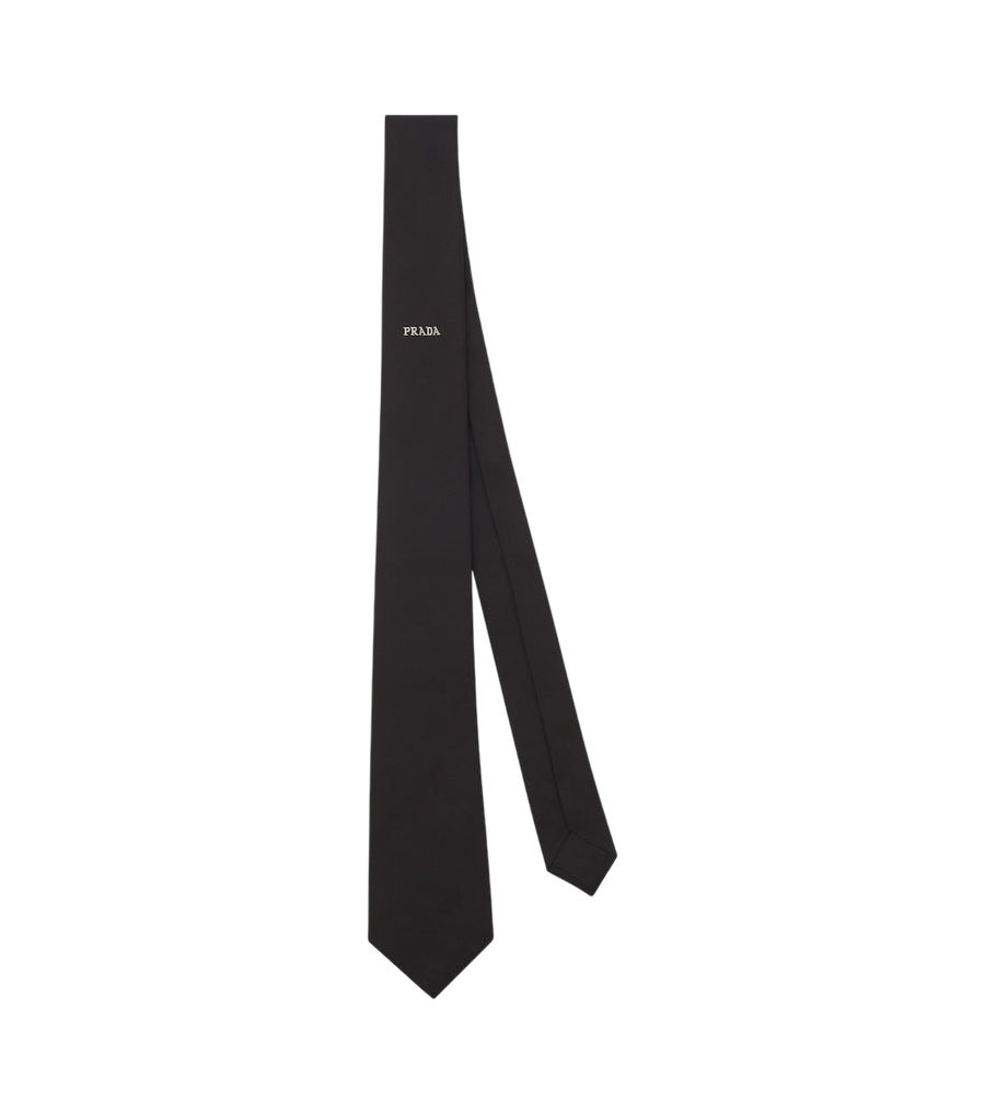 Prada Logo silk tie