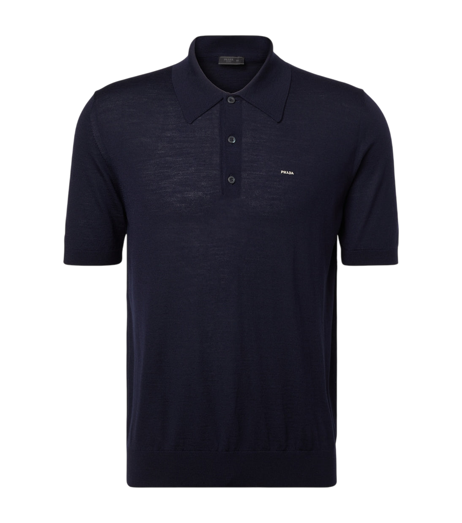 Prada Logo virgin wool polo shirt
