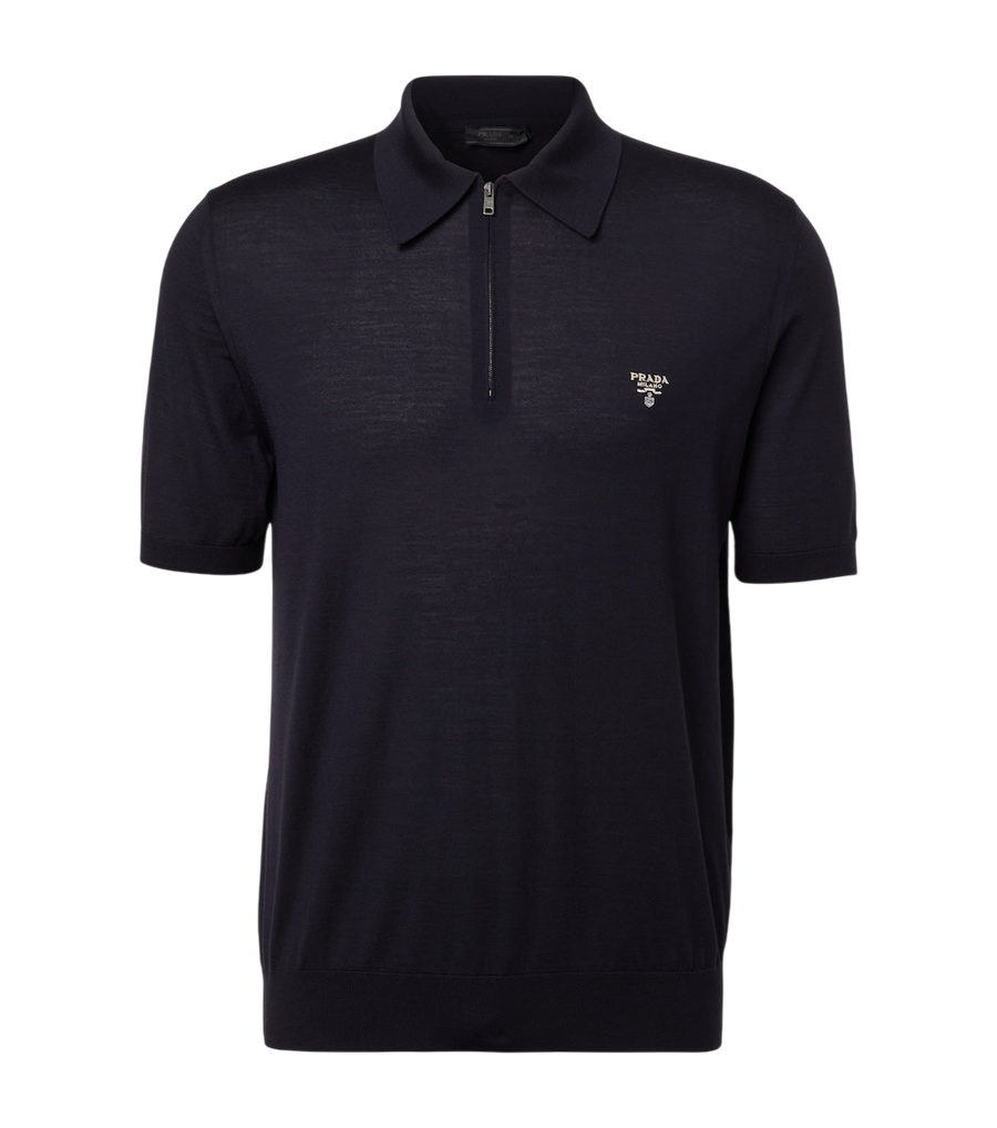 Prada Logo virgin wool polo shirt