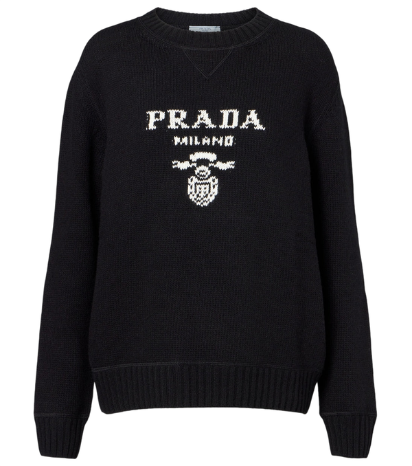Prada Logo wool and cashmere sweater