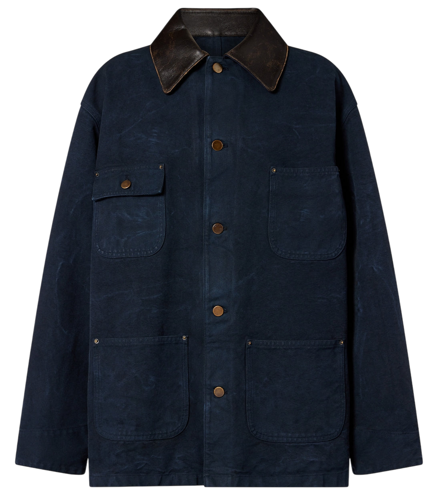 Prada Oversized cotton leather-trimmed jacket