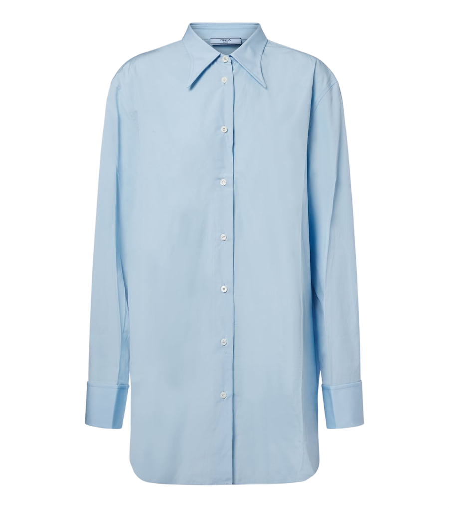 Camisa oversize de popelina de algodón de Prada