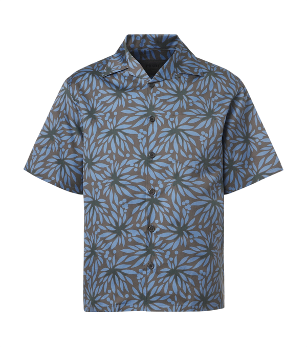 Prada Printed cotton and silk bowling shirt