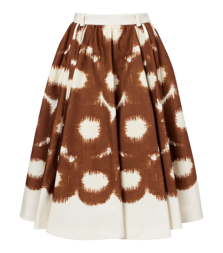 Falda midi de Prada en lona de algodón estampada