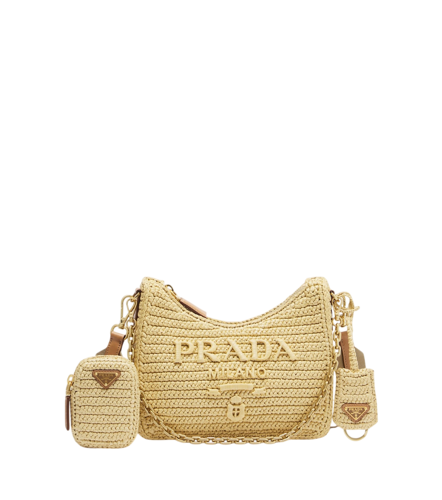 Prada Re-Edition 2005 Mini raffia-effect shoulder bag