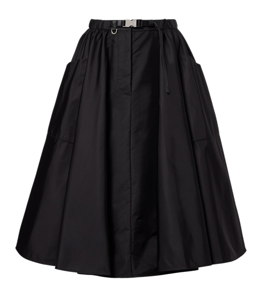 Falda midi con cinturón Prada Re-Nylon