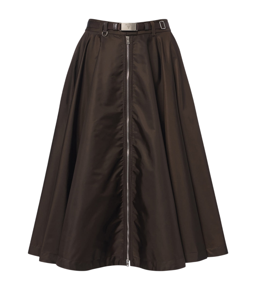 Prada Re-Nylon belted midi skirt