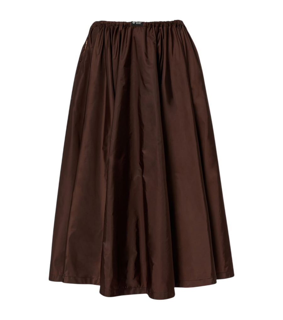 Prada Re-Nylon saia midi franzida